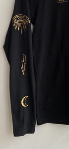 Black long Sleeve top with double moon design