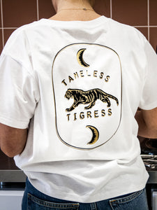 White Tiger T-shirt with Black and Gold Design