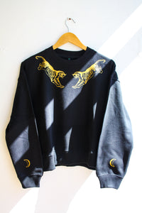 Black Sweater with gold flyings tigers